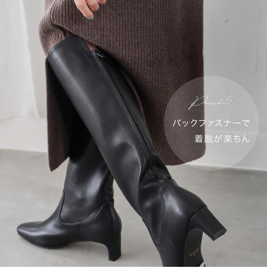 ロングブーツ レディース スクエアトゥ プレートヒール 痛くない 歩きやすい スムースamiamiアミアミ | AmiAmi | 12