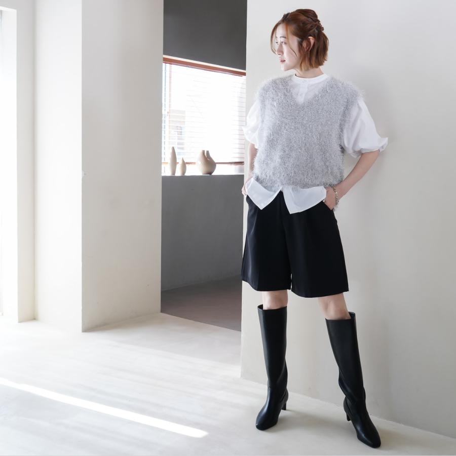 AmiAmi（アミアミ） ロングブーツ レディース スクエアトゥ プレート