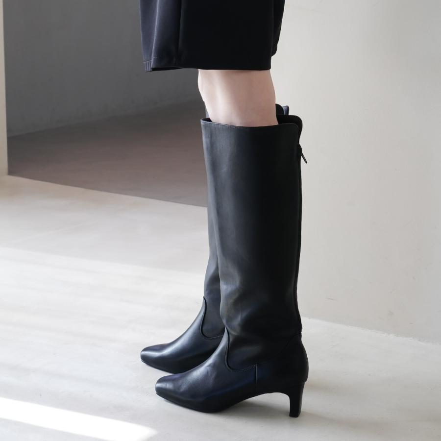 ロングブーツ レディース スクエアトゥ プレートヒール 痛くない 歩きやすい スムースamiamiアミアミ | AmiAmi | 19