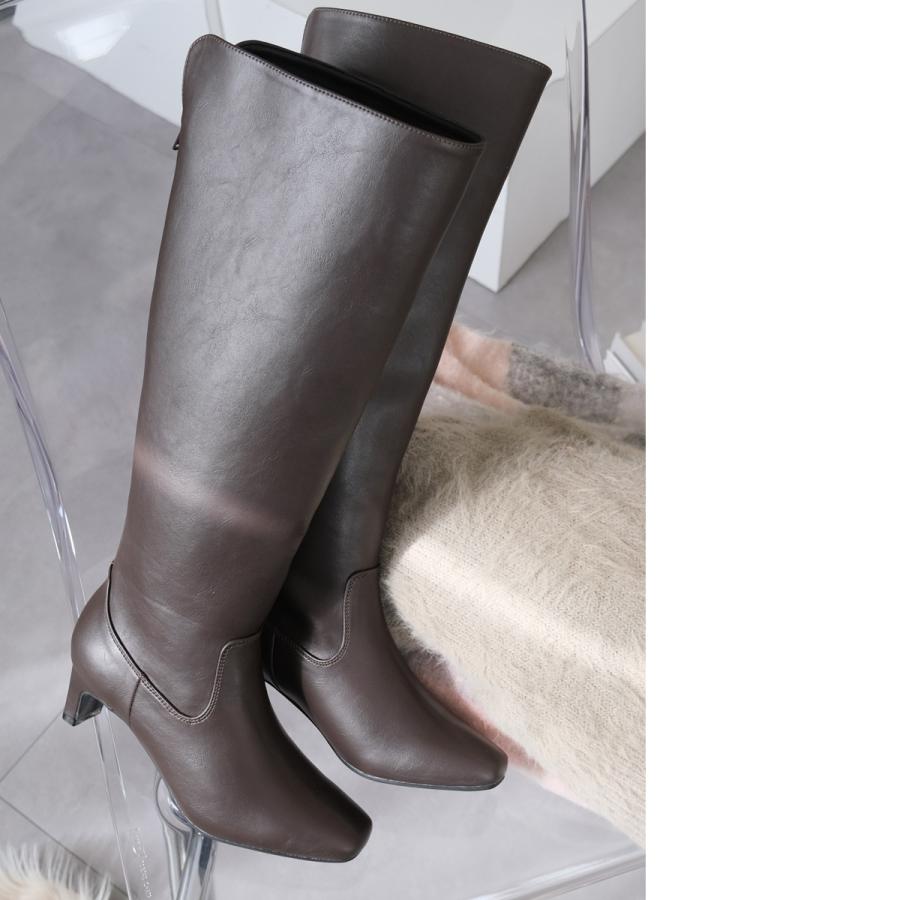 ロングブーツ レディース スクエアトゥ プレートヒール 痛くない 歩きやすい スムースamiamiアミアミ | AmiAmi | 08