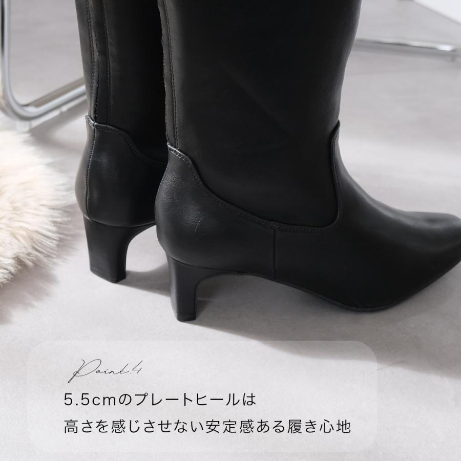ロングブーツ レディース スクエアトゥ プレートヒール 痛くない 歩きやすい スムースamiamiアミアミ | AmiAmi | 11