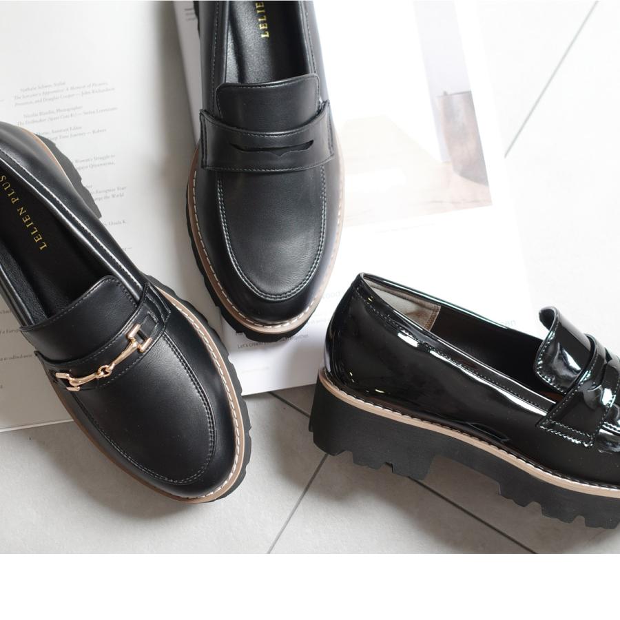 AmiAmi（アミアミ） 軽量 厚底トラックソールローファー レディース