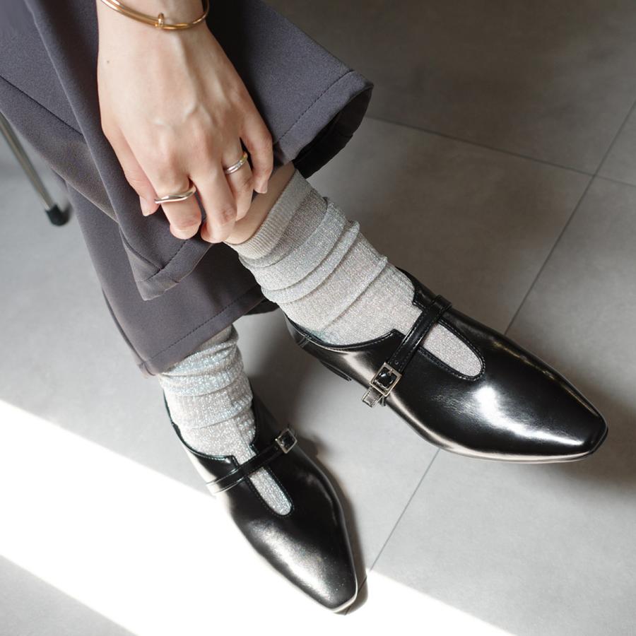 AmiAmi パンプス フラットシューズ 黒 レディース ソフト