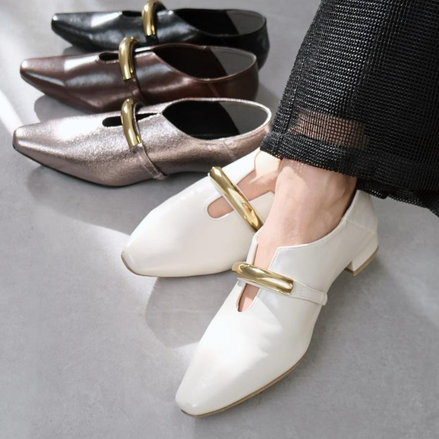 ソフトスクエア ゴールドモチーフ パンプス ローヒール バブーシュ レディース 痛くない 疲れない amiamiアミアミ | AmiAmi