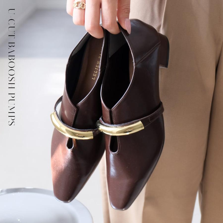 ソフトスクエア ゴールドモチーフ パンプス ローヒール バブーシュ レディース 痛くない 疲れない amiamiアミアミ | AmiAmi | 17