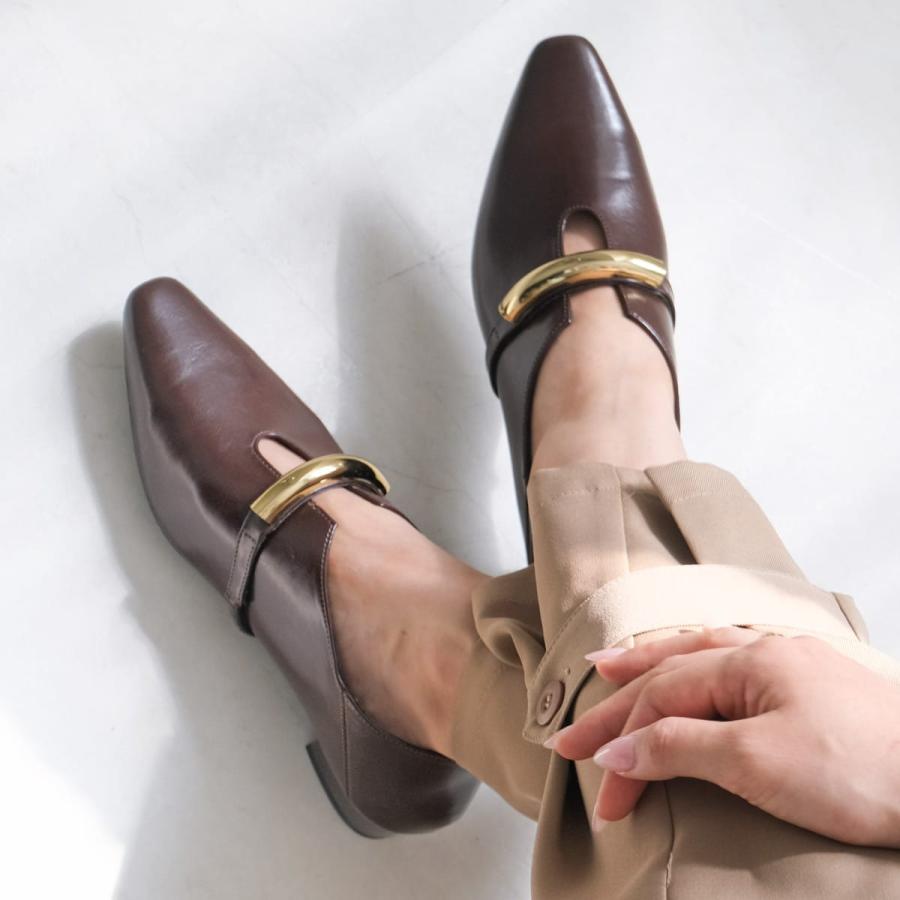 ソフトスクエア ゴールドモチーフ パンプス ローヒール バブーシュ レディース 痛くない 疲れない amiamiアミアミ | AmiAmi | 18