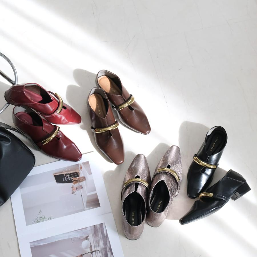 ソフトスクエア ゴールドモチーフ パンプス ローヒール バブーシュ レディース 痛くない 疲れない amiamiアミアミ | AmiAmi | 09