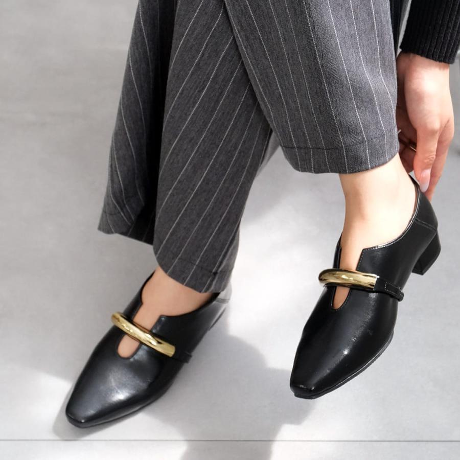 ソフトスクエア ゴールドモチーフ パンプス ローヒール バブーシュ レディース 痛くない 疲れない amiamiアミアミ | AmiAmi | 13