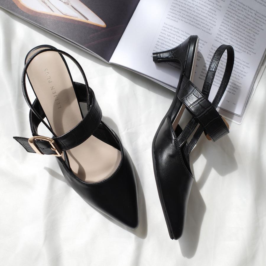AmiAmi バックルベルト パンプス バックストラップ ミュール