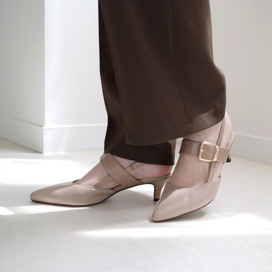 AmiAmi バックルベルト パンプス バックストラップ ミュール