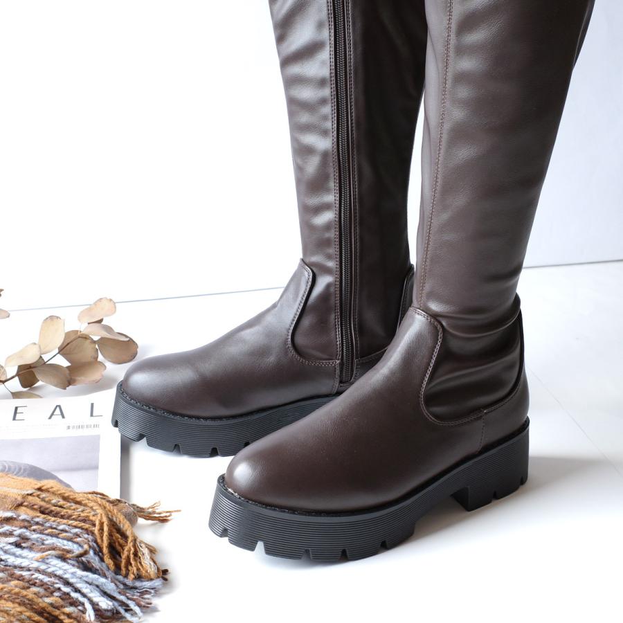 ストレッチ ロングブーツ レディース 秋冬 F厚底 トラックソール amiamiアミアミ | AmiAmi | 11