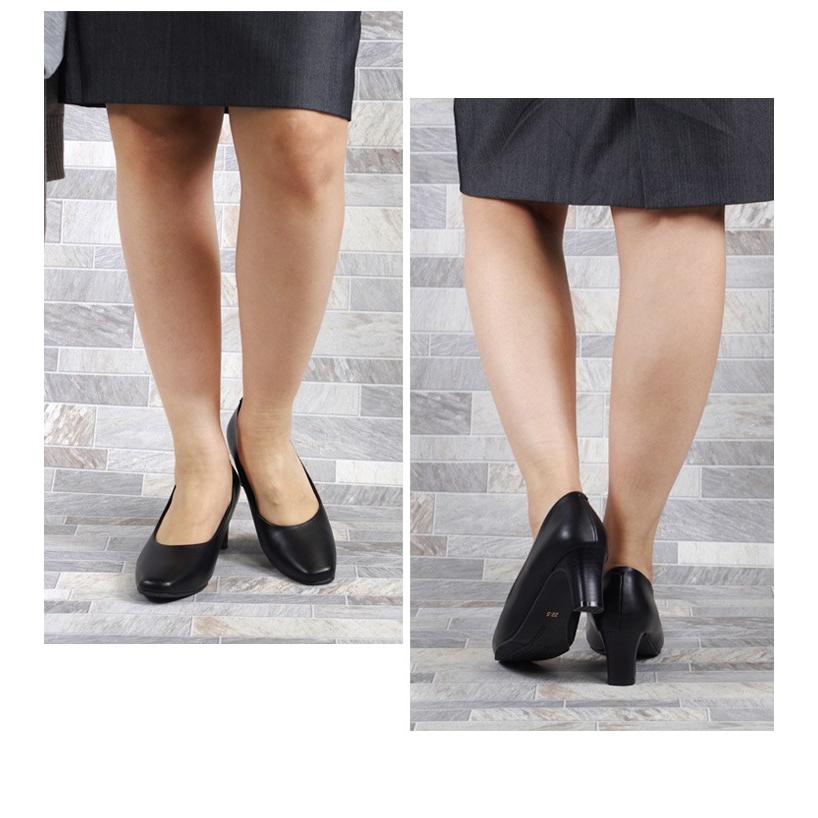 パンプス ストラップ 低反発 歩きやすい フォーマル レディース 定番 シンプル リクルート オフィス 就活 仕事 通勤 冠婚葬祭 スクエア トゥ スムース Ue2956 Ue2958 アミアミヤフー店 通販 Yahoo ショッピング