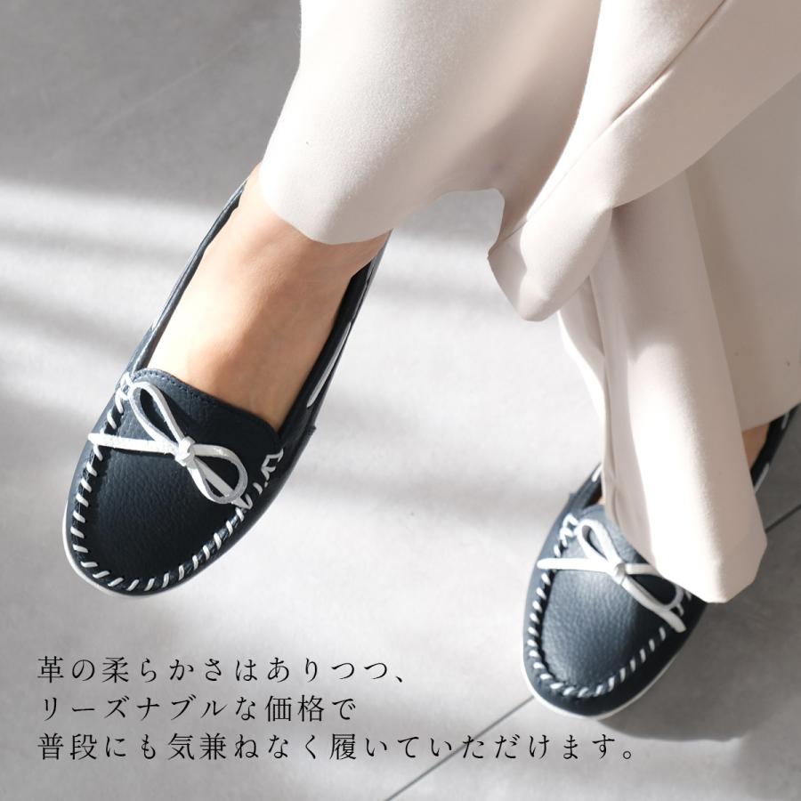 本革 モカシン デッキシューズ レディース 痛くない 柔らかamiami