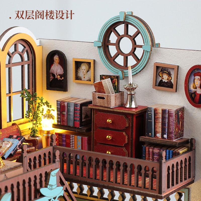 ミニチュアドールハウス 魔法の本屋 木製手作りキット[CUTE ROOM]《発売済・在庫品》｜amiami｜04