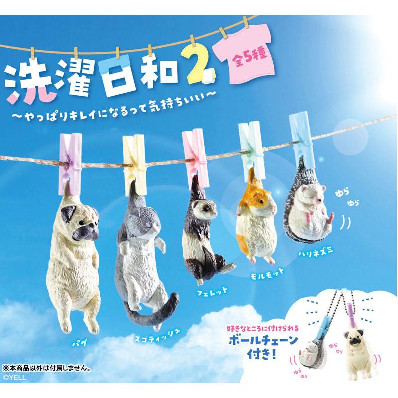 干された動物たちがかわいい「洗濯日和2」が登場！パグ
