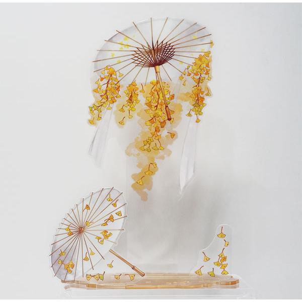 推し活グッズ アクリルスタンド背景ジオラマセット 傘の下・繁花 BIGサイズ(銀杏・イエロー)[Yomochi]《在庫切れ》 | 