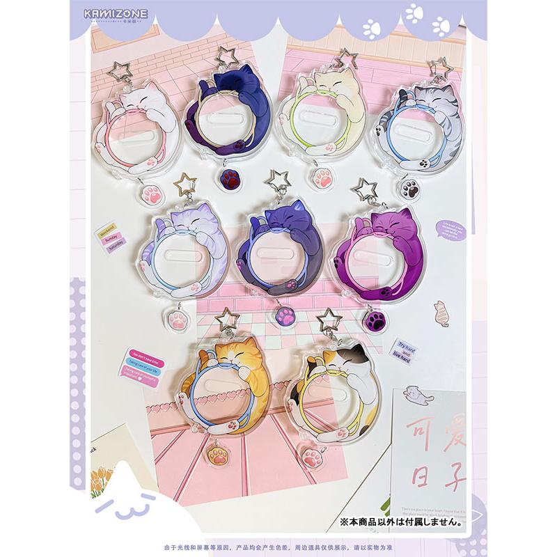 推し活グッズ アクリルネコ型バッジケース サバトラ[KAMIZONE]《発売済