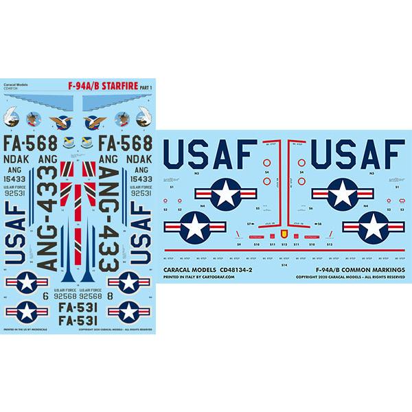 1/48 アメリカ空軍 F-94A/B スターファイア用 デカールセット パート1[カラカルモデル]《在庫切れ》｜amiami