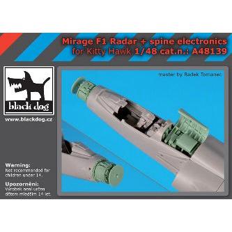 1/48 ミラージュ F1 レーダー ＆ 胴体上部電子機器 (キティホーク用) [ブラックドッグ]