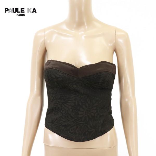 90%OFF 新品 ポールカ PAULE KA ベアトップトップス 36 LCS726 Sサイズ
