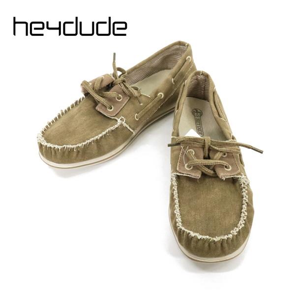 80OFF 新品 ヘイデュードシューズ Hey Dude Shoes ローファー 42 MS236 27cm ライトブラウン メンズ 靴