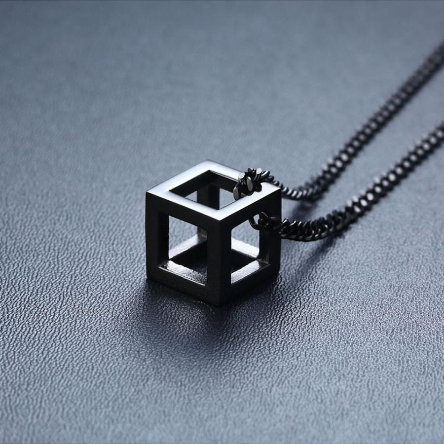 キューブペンダント ネックレス ステンレス メンズ 全4色 立方体 キューブペンダント ネックレス ステンレス メンズ 全4色 立方体