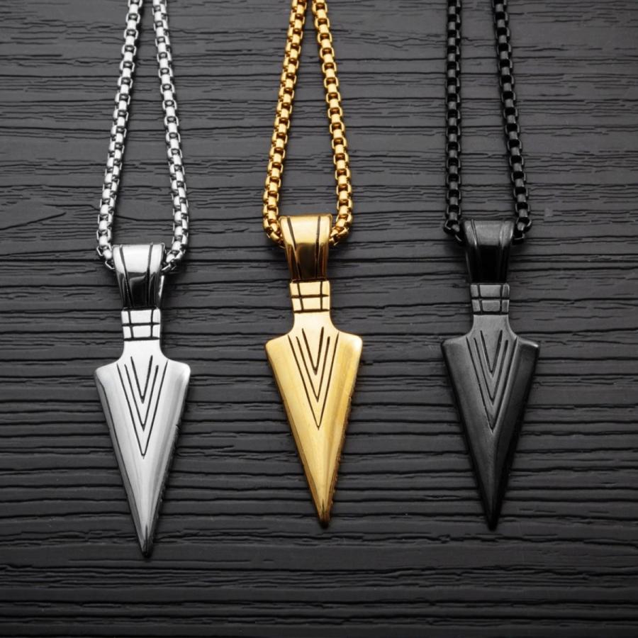ペンダント スピアヘッド ネックレス 槍 メンズ ステンレス シルバー