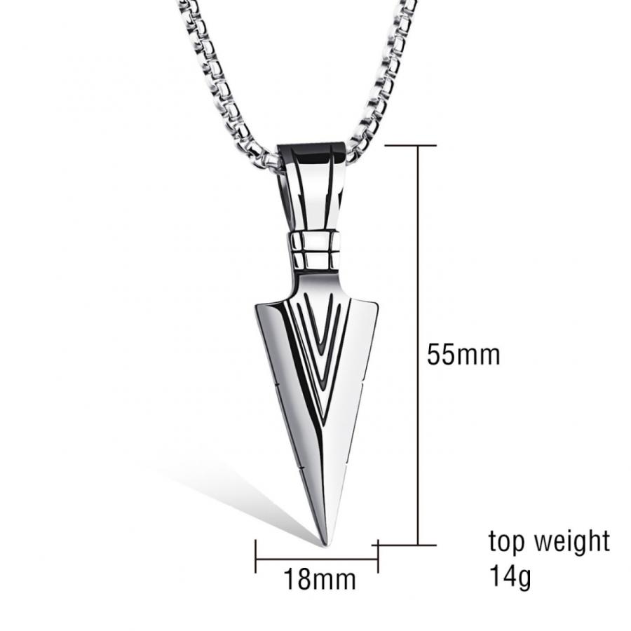 ペンダント スピアヘッド ネックレス 槍 メンズ ステンレス シルバー