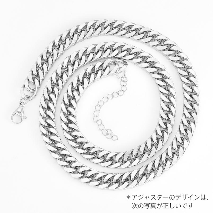 チェーンネックレス ダブル喜平 4面 ステンレス シルバー 12mm