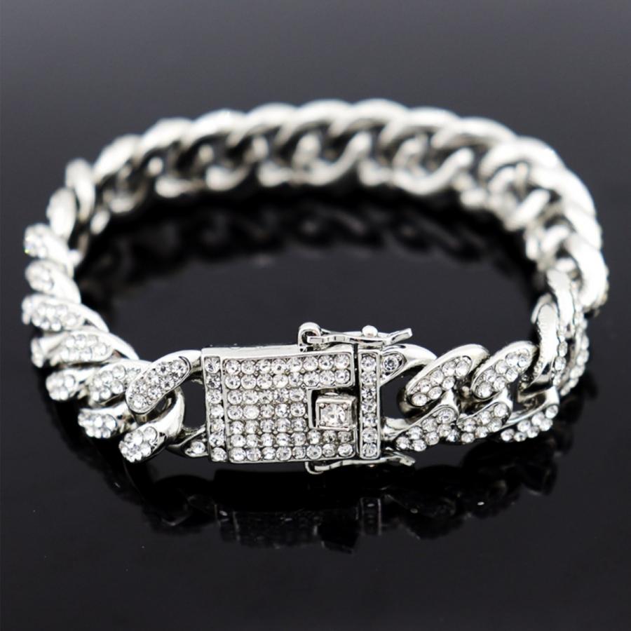 極太20mm×50cm｜6層14KホワイトG×5A石グリッターチェーン