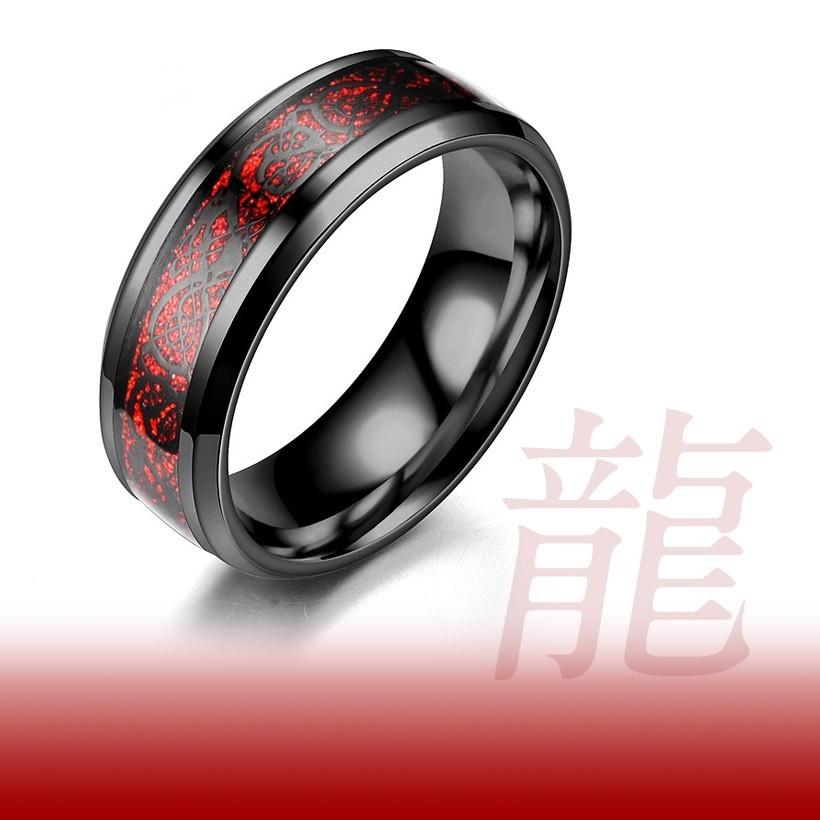 ドラゴンリング ステンレス 指輪 メンズ ブラック レッド 龍紋 カジュアル 送料無料｜amico-acce｜02