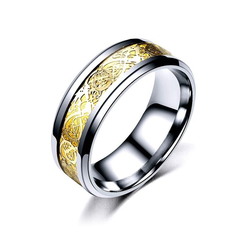 ドラゴンリング ステンレス 指輪 メンズ シルバー ゴールド 龍紋