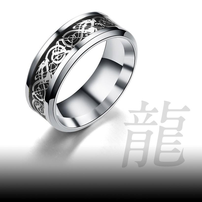引出物 ドラゴンリング ステンレス 指輪 メンズ シルバー 龍紋