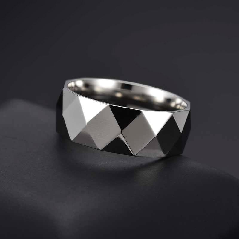 多面カット リング シルバー サージカルステンレス 指輪 メンズ