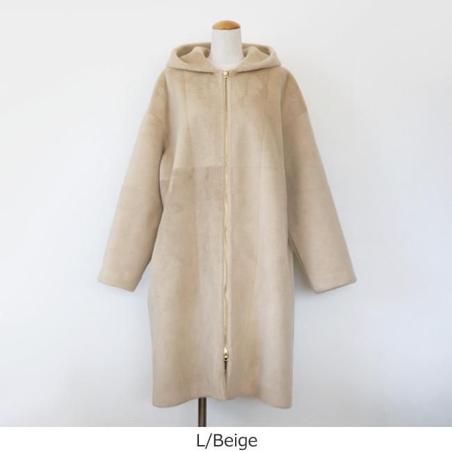 MICA&DEAL フーデッドファーコート ベージュ MICA&DEAL（マイカ＆ディール）の「フーデットファーコート