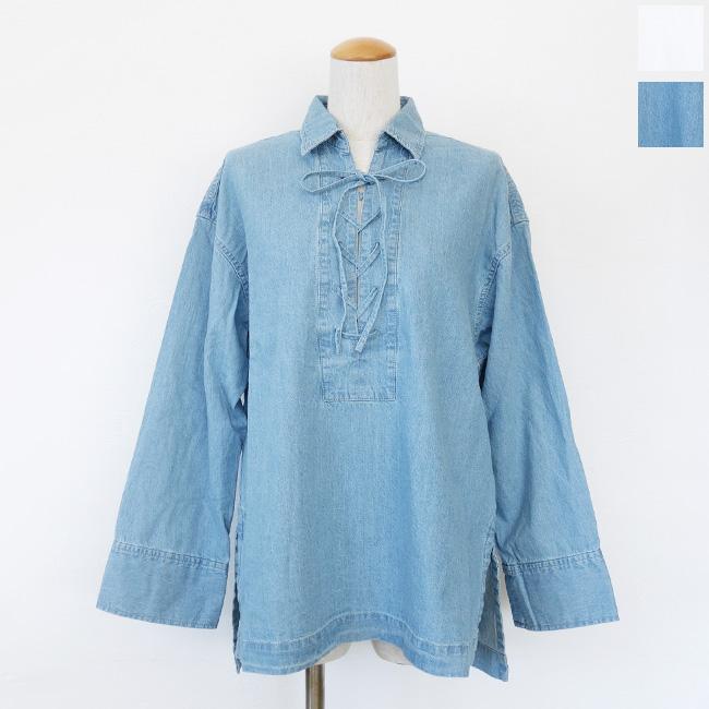 MICA&DEAL (マイカアンドディール) ブラウス レースアップ デニム ドロップショルダー 0126101029 | 