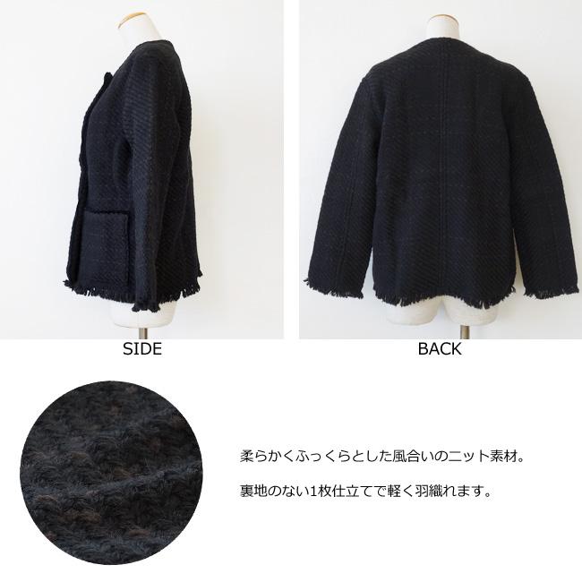 John Branigan (ジョンブラニガン) ダブルジャケット ツイード ノーカラー Pocket Jacket Dbl Breasted 20084PDB｜amico-di-ineya｜08