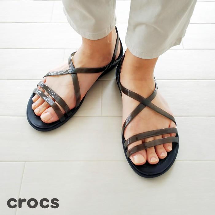 crocs isabella strappy sandal black