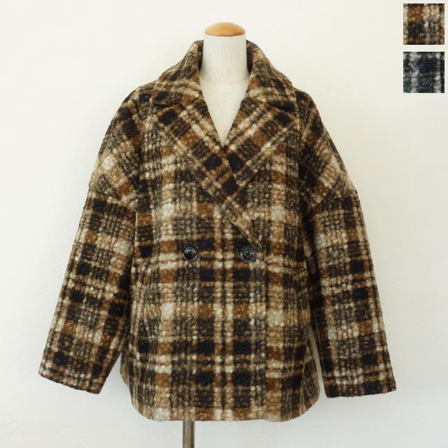 アナナス☆ショートコート アニュアンス anuans スタンドネックリバーショートコート （NAVY