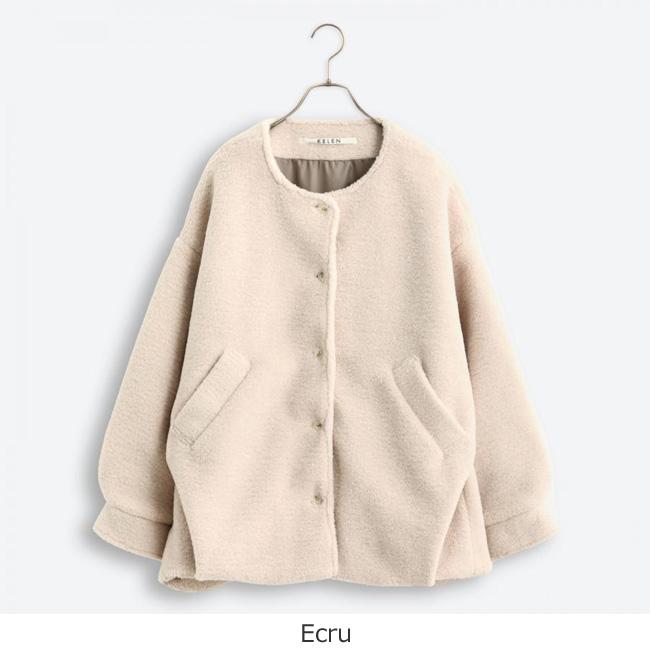 KELEN アイボリーノーカラージャケット SALE [30%OFF] KELEN (ケレン) ジャケット ノーカラー コクーン