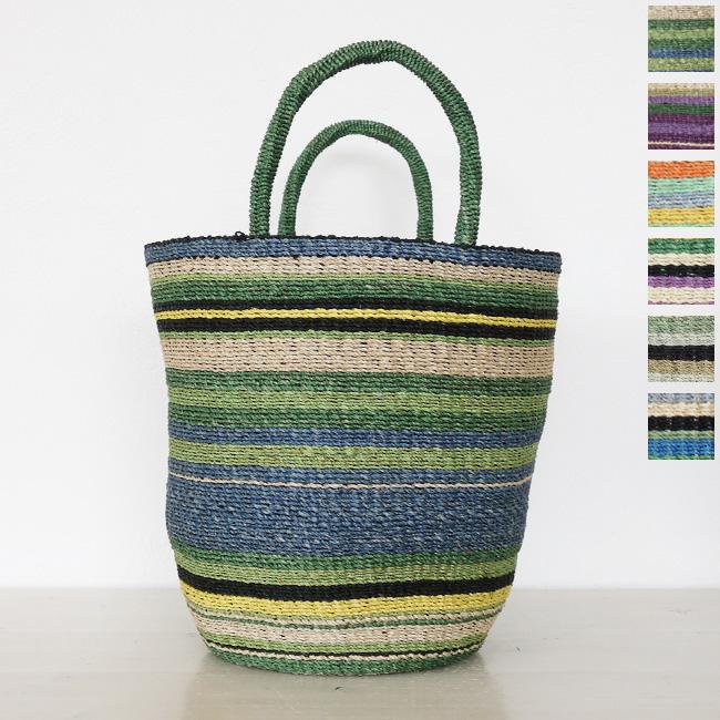 【未使用美品】ヴィオラドーロ トート かごバッグ マルチカラーボーダー アバカ VIOLAd'ORO (ヴィオラドーロ) トート かご バッグ マルチカラー