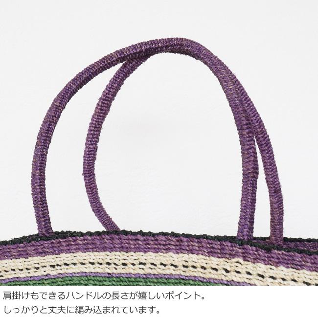 新品☆ヴィオラドーロ かごバッグ 刺繍バッグ カゴバッグ アバカ マルチボーダー VIOLAd'ORO (ヴィオラドーロ) トート かご バッグ アバカ マルチ