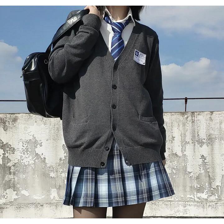 スクールカーディガン学生制服カーディガン綿100％Vネックニット９ゲージ無地「アミコレ」 |  | 12