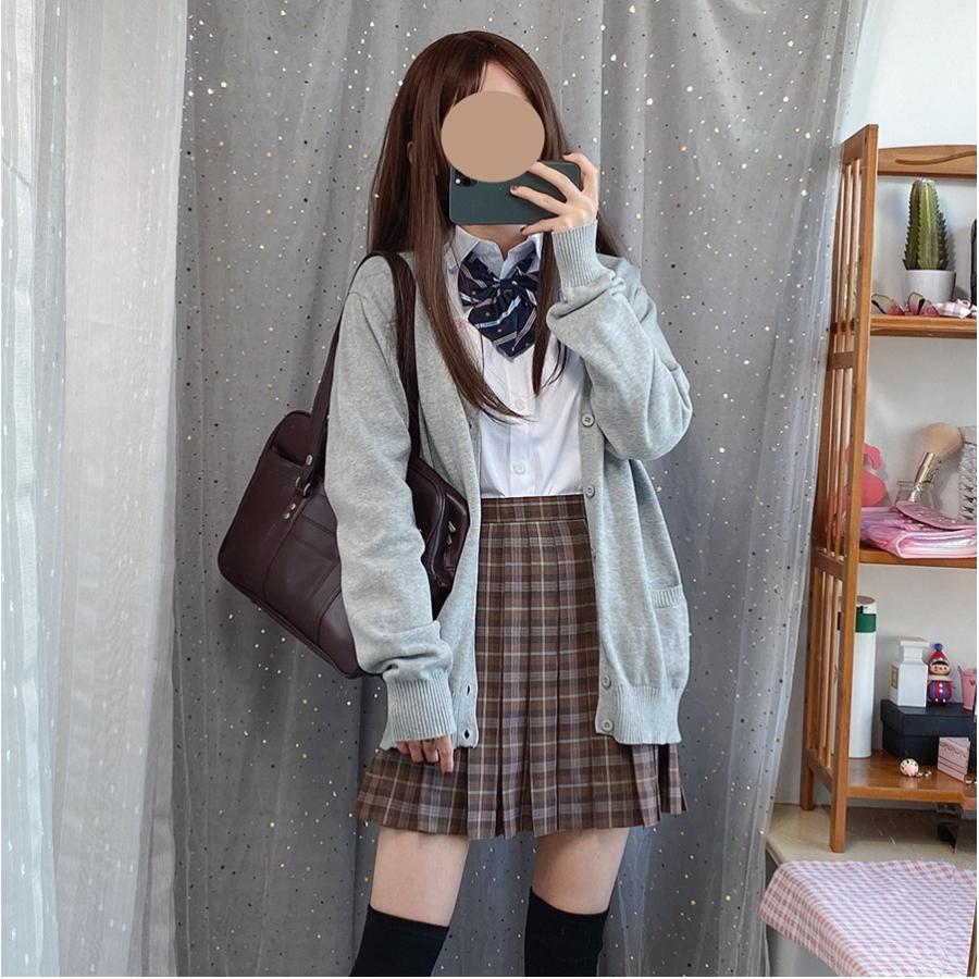 スクールカーディガン学生制服カーディガン綿100％Vネックニット９ゲージ無地「アミコレ」 |  | 13