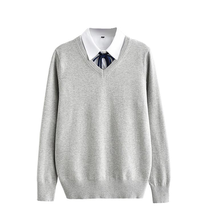 スクールセーター 学生制服綿100％Vネック制服ニット9ゲージ無地「アミコレ」 |  | 11