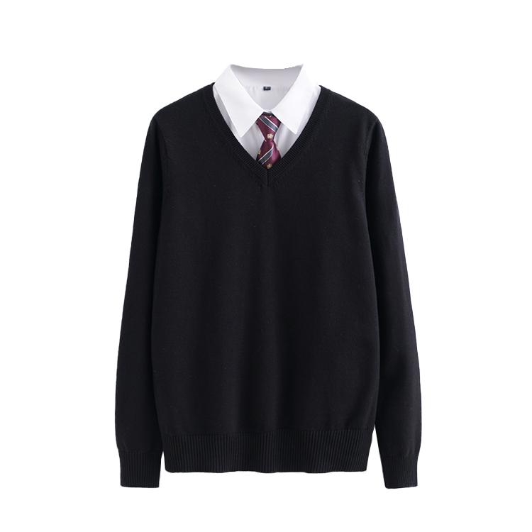 スクールセーター 学生制服綿100％Vネック制服ニット9ゲージ無地「アミコレ」 |  | 13