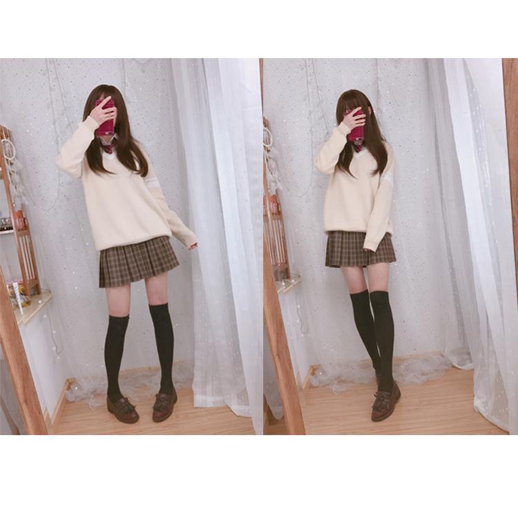 綿100%学生制服セーター Vネックスクールセーターライン入り |  | 05