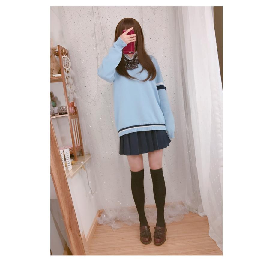 綿100%学生制服セーター Vネックスクールセーターライン入り |  | 04