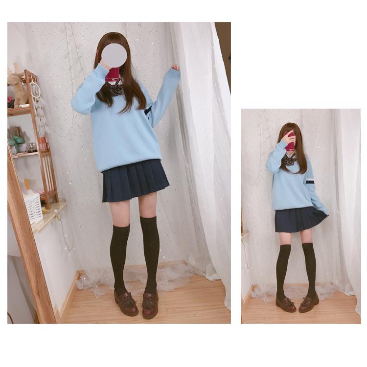 綿100%学生制服セーター Vネックスクールセーターライン入り |  | 08