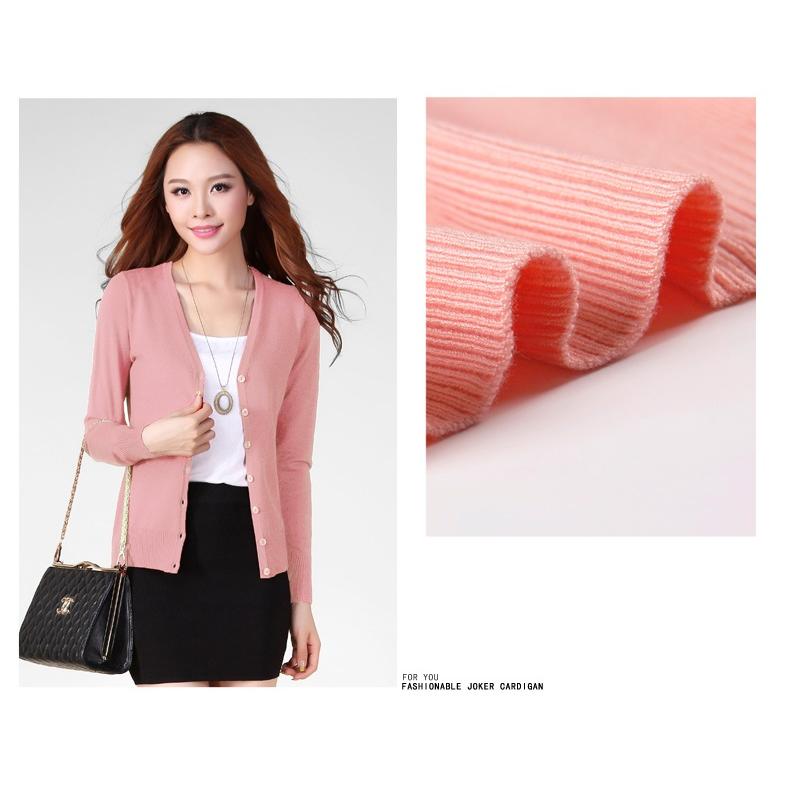 カラフルVネックカーディガンレディース長袖(UVケア洗濯機OK無地） |  | 14